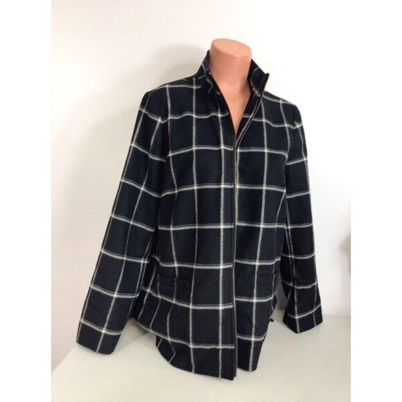 J Jill Plaid Coat Womens Medium - Picture 1 of 10